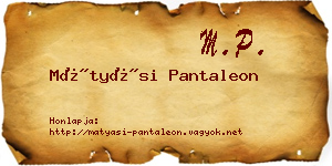 Mátyási Pantaleon névjegykártya